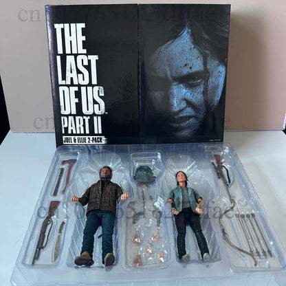 NECA The Last Of Us Part 2 Joel Ellie Com Arco Boneco de Ação 18cm Conjunto de 2 Peças Brinquedo Modelo Articulações Móveis Boneca Decoração de Quarto Presente