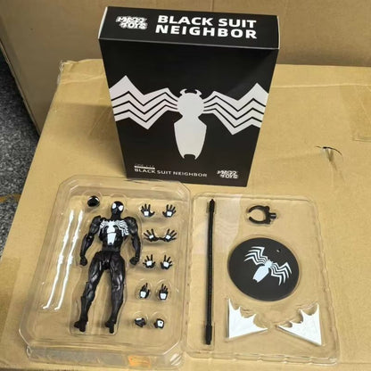 2025 de Alta Qualidade Terno Preto Vizinho Symbiote Homem-Aranha Preto Venom Battle Suit Articulado Boneco Messtoy Modelo Presente