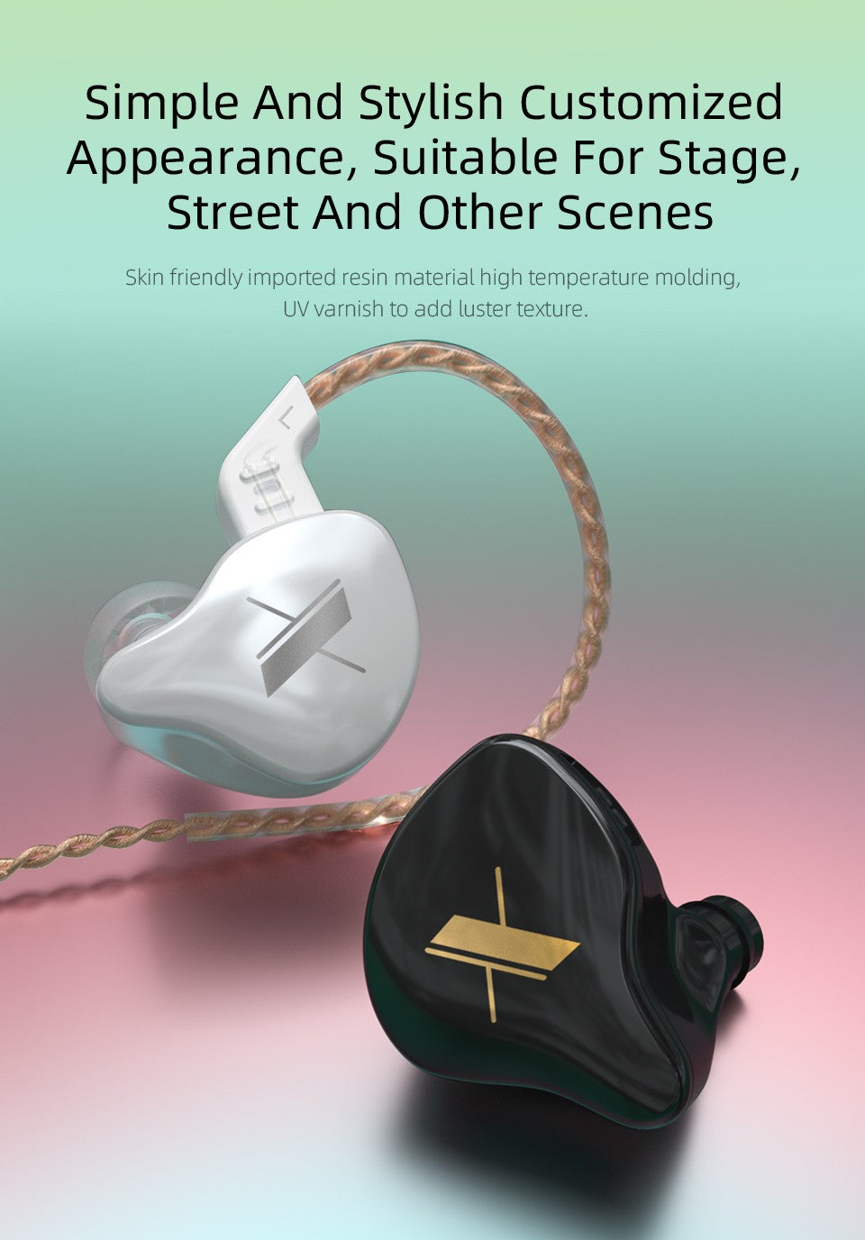KZ EDX Wired Headset In-Ear Monitor Earbuds Earphones Detachable Cable Sport Game Noice Cancelling Headphone With Microphone