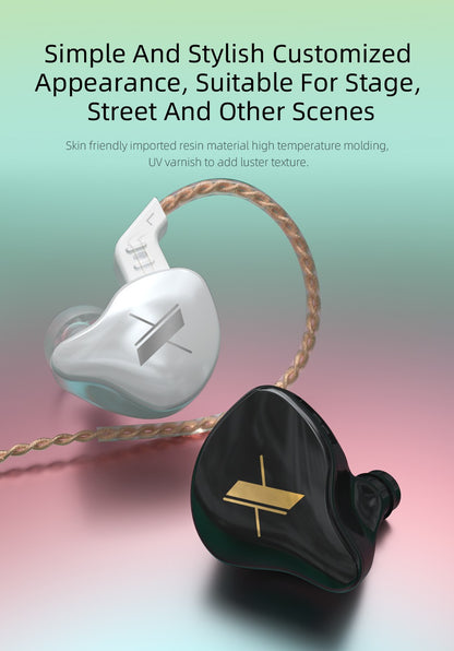 KZ EDX Wired Headset In-Ear Monitor Earbuds Earphones Detachable Cable Sport Game Noice Cancelling Headphone With Microphone