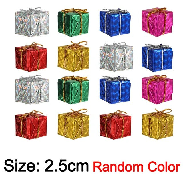 12/240x Christmas Foam Gifts Boxes Xmas Tree Hanging Pendants Colorful Candy Boxes Home Festival Party DIY Decoration Supplies