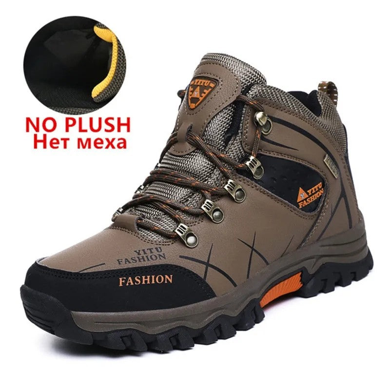 Botas de Neve Masculinas de Inverno Impermeáveis de Couro Tênis Super Quentes Botas Masculinas Botas de Caminhada ao Ar Livre Sapatos de Trabalho Tamanho 39-47