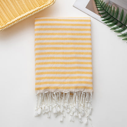 Cotton Turkish Striped Beach Towel 90*180CM Sauna Spa Gym Sport Fitness Fringed Bath Towel Kitchen Soft Absorbent Quick Drying