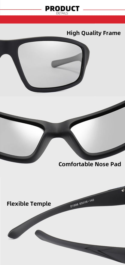 Óculos de Sol Fotocromáticos VIVIBEE Masculino Óculos Esportivos Pretos Feminino com Mudança de Cor Polarizados para Dirigir 2025 Óculos de Sol com Descoloração