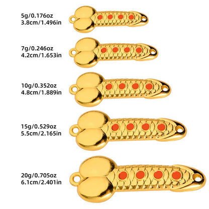 1PC Colher de Pesca Premium 5/7/10/15/20G Jigs Metálicos para Pesca de Truta em Água Doce - Lance com Precisão e Pesque Mais Peixes