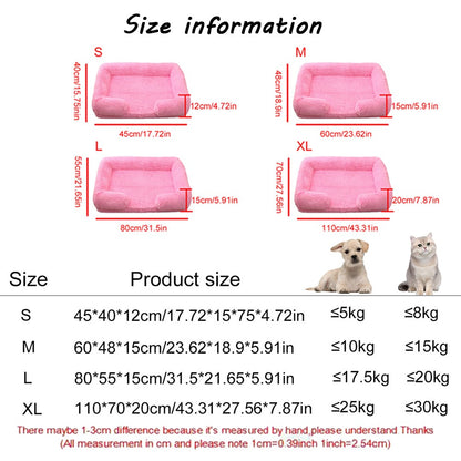 Cama para Cães Meia Volta Recheio Total, Sofá para Cães Grandes e Quente de Inverno, Cama Quadrada Macia para Gatos, Canil de Pelúcia, Acessórios para Casa de Filhotes