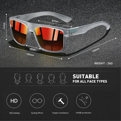 4 PCS Fashion Vintage Square Sunglasses Men Fishing Driving Man Luxury Brand Designer Sun Glasses Anti-Glare Retro Eyewear UV400