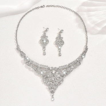 Design sense palace style jewelry set, high-end luxury rhinestone inlaid women's jewelry accessories