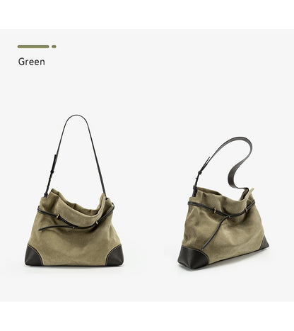 ?Genuine Suede Women's Bag Large Capacity Crossbody Underarm Tote for Commuting Multi-functional Hobo Bag