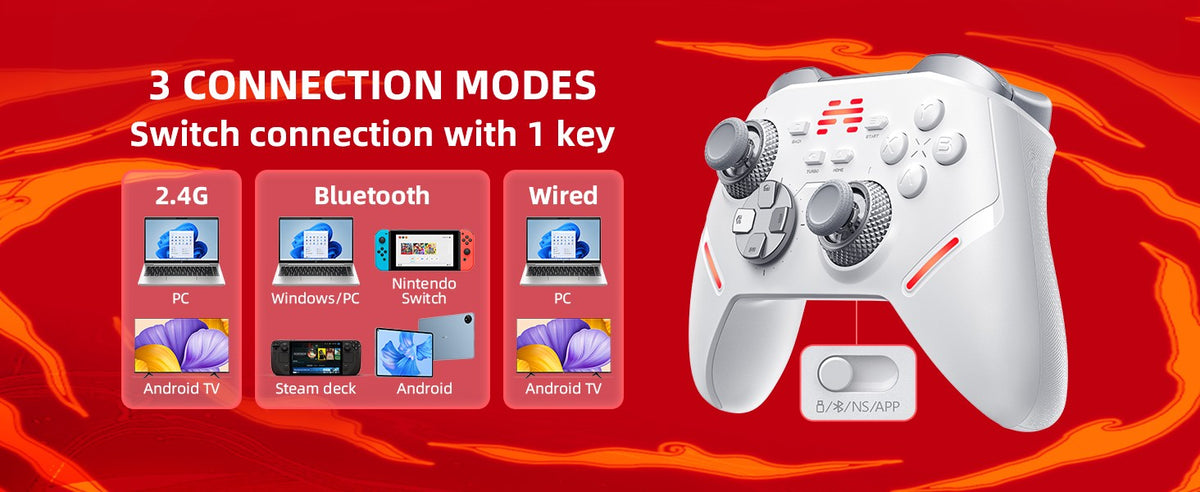 BEITONG KP40 Elite Wireless Controller for PC/Switch/iOS/Android/Steam, Adjustable TMR Joystick, 1000Hz Pro Gamepad