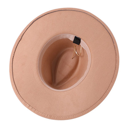 Wool Warm Wide Brim Fedora Hats Women Solid Color Top Jazz Felt Hat For Men Panama Gamble Yellow Hats