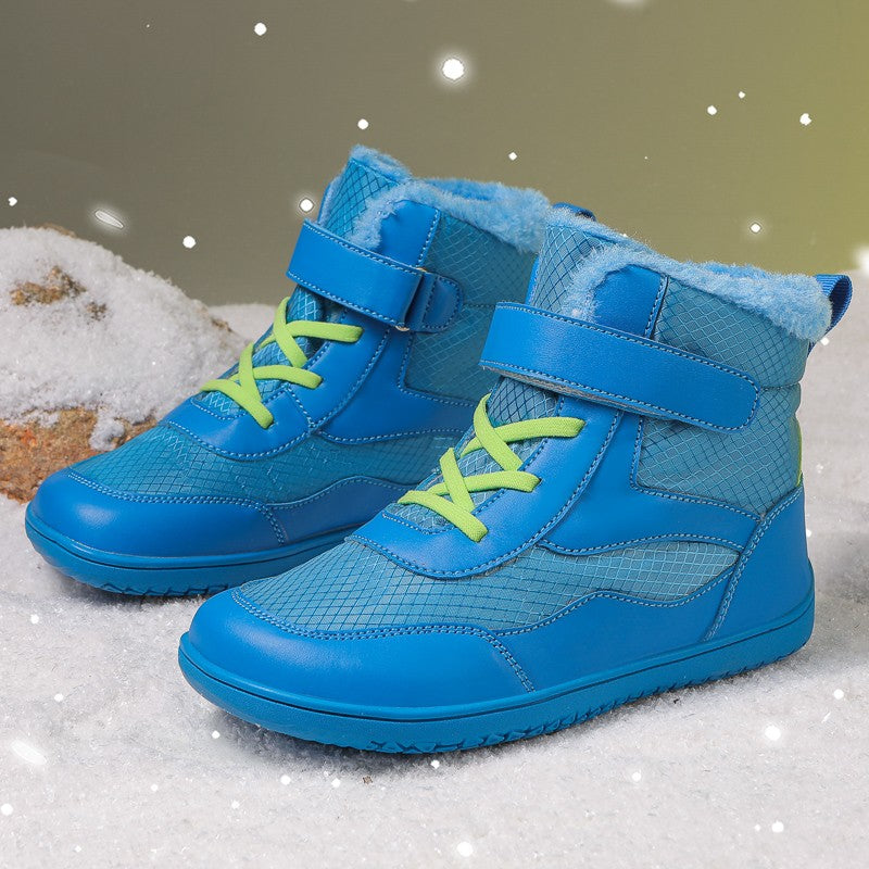 New Children's wide toe barefoot snow boots Little/Big/Kid Wide Toe Minimalist Sneakers Girls waterproof high-top cotton shoes