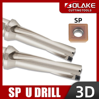 BOLAKE SP Series Brocas de perfuração Brocas de metal 08mm-12mm Profundidade 3D Mandriladoras CNC de torno de metal U indexáveis ​​com água