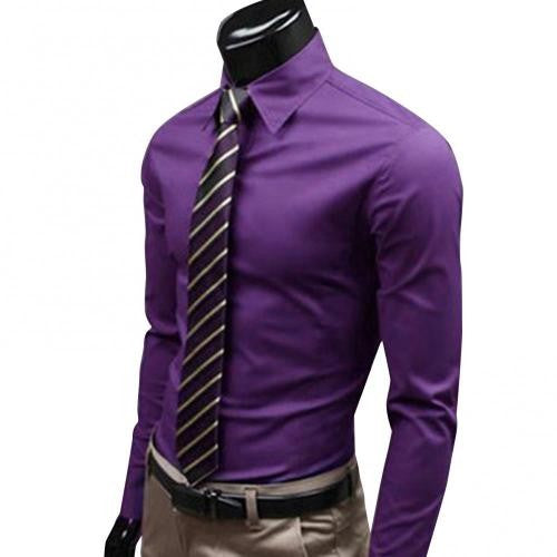 M - 5XL Men Business Shirt Long Sleeved Slim Solid Color Casual Plus Size Social Men Shirt ??????? ??????? camisa masculina