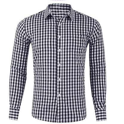 Men's shirt button-up shirt red blue long sleeve plaid/check lapel street resort printed clothing fashion casual Hawaii 5XL