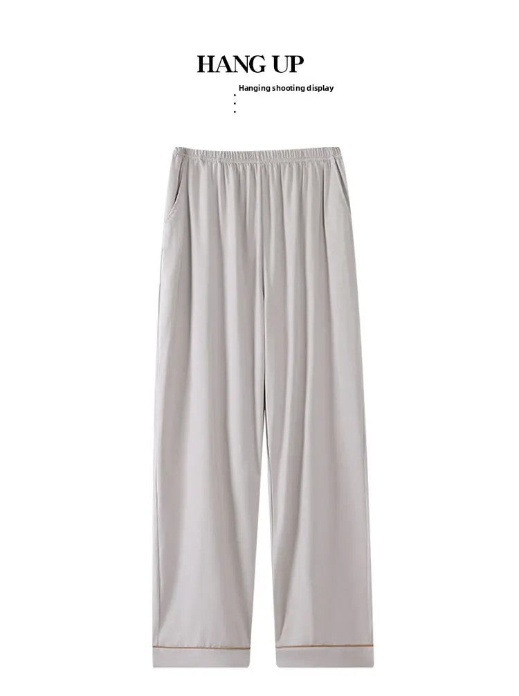 Men's Modal Sleepwear Loose Fit Casual Thin Home Pants Spring Autumn Summer Comfortable Lightweight Men's Drawstring Sweatpants