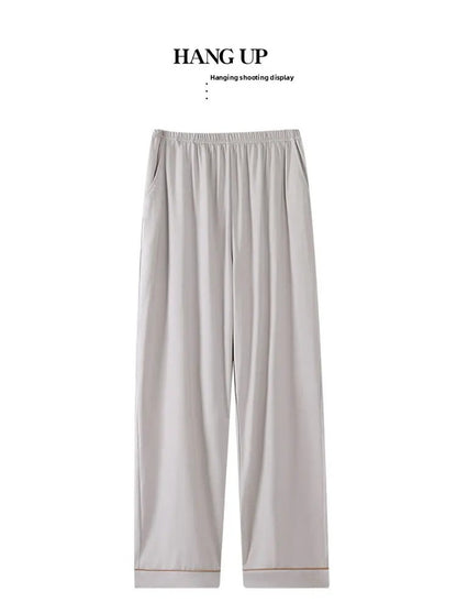 Men's Modal Sleepwear Loose Fit Casual Thin Home Pants Spring Autumn Summer Comfortable Lightweight Men's Drawstring Sweatpants