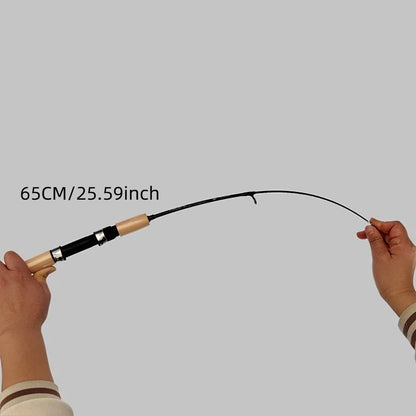 1 vara de pesca no gelo em fibra de carbono ultraleve com cabo ergonômico macio e ponta de ação rápida - Design resistente similar à fibra de vidro