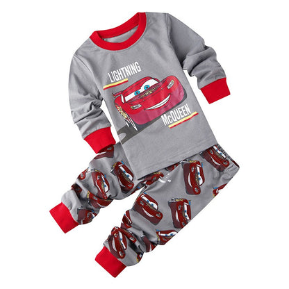 Kids Pajamas Sets Baby Girls and Boys Lightning Mcqueen Pyjamas Cotton Clothes 95 Car Cartoon Long sleeve T-shirt+Pants pyjama