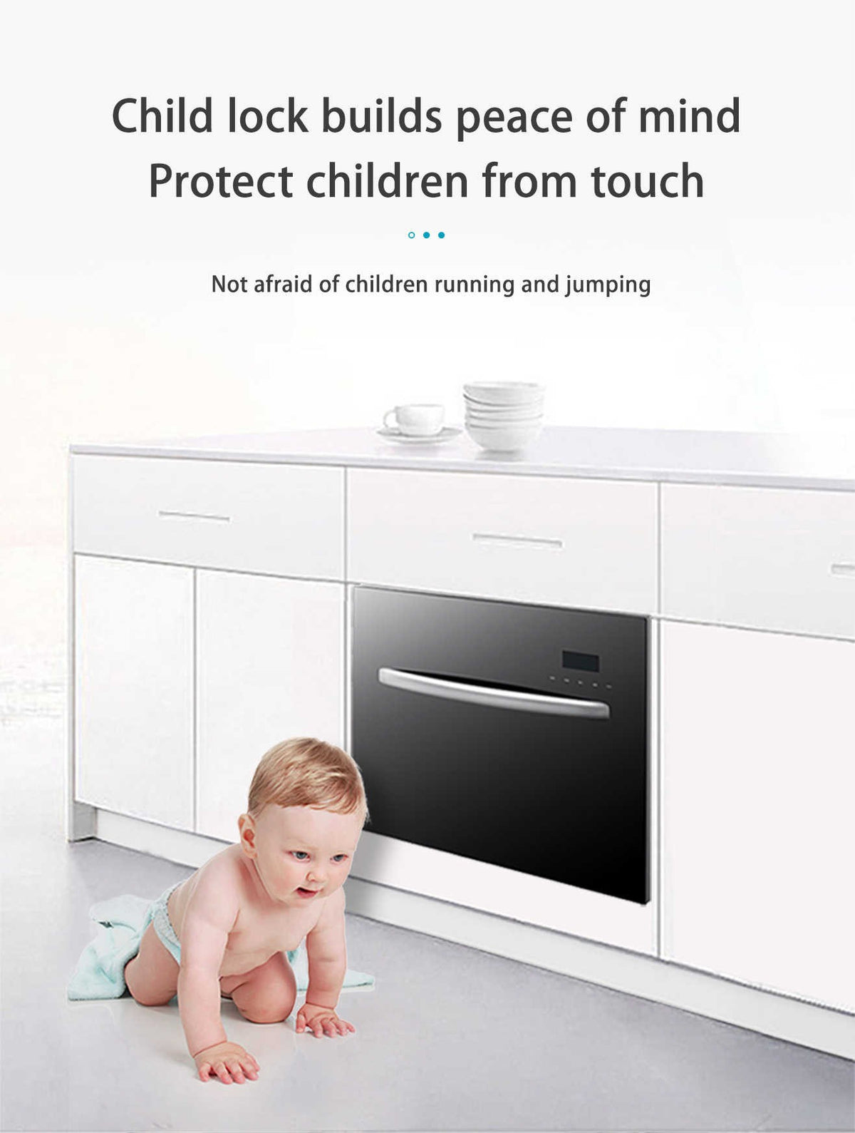 Drawer Dishwasher 8 Sets Automatic Built-in Dish Machine Major Kitchen Appliances