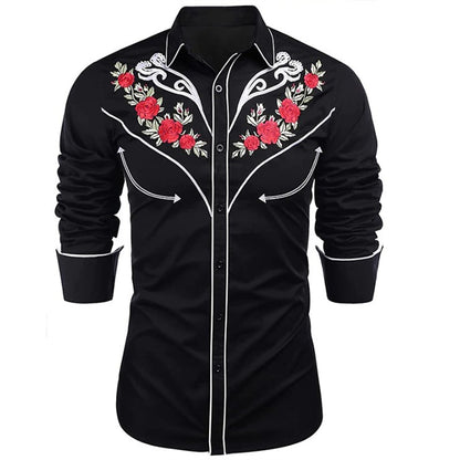 Top Men's Shirt Western Tribal Ethnic Style Designer Design Rose High Quality Luxury Men Sports Leisure Outdoor Party 2023 New