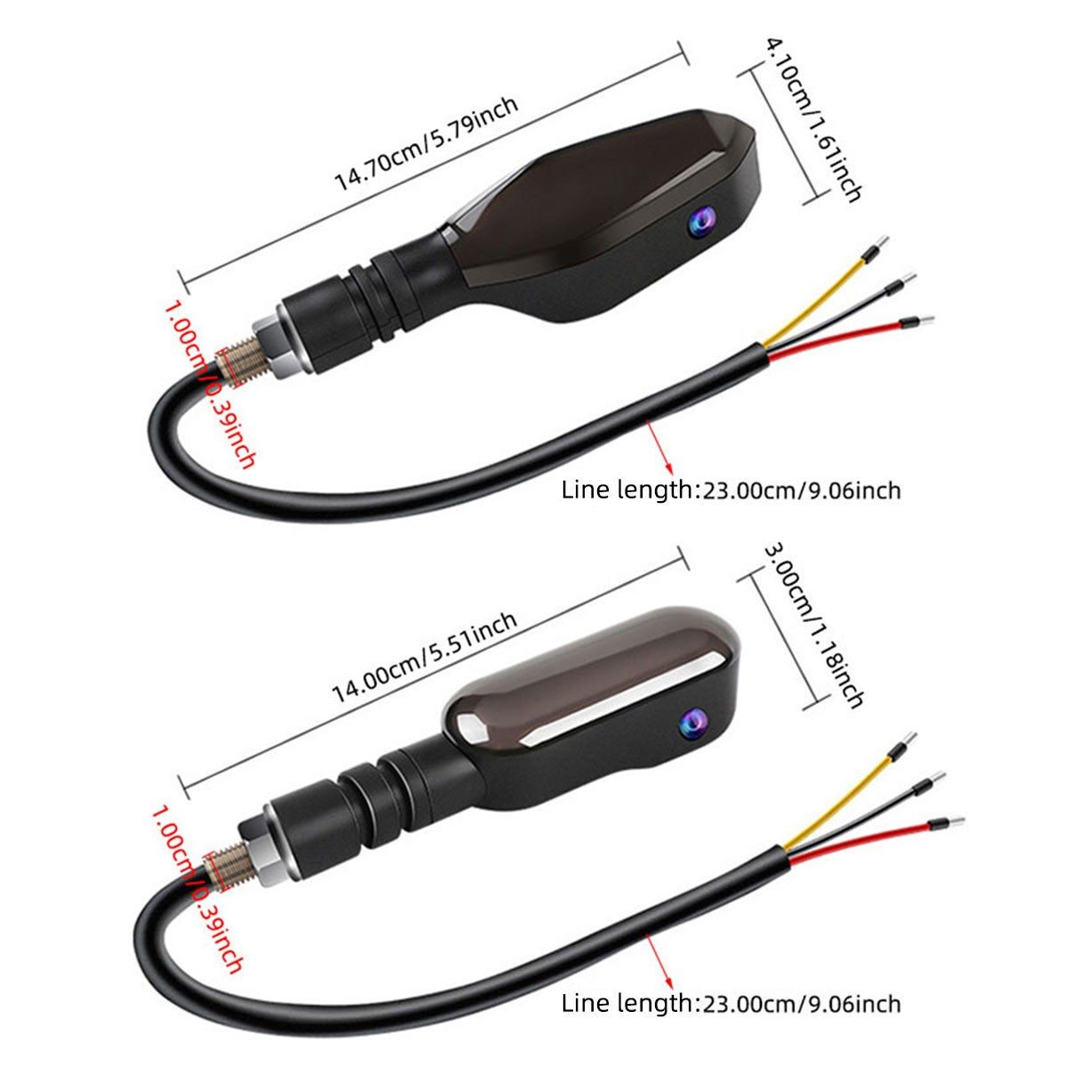 1Pair Motorcycle LED Underbody Turn Signal Light Colorful 12V Sequential Flowing Flash Indicator Lights Tail Lamp Projector Lamp
