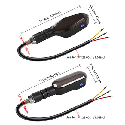1Pair Motorcycle LED Underbody Turn Signal Light Colorful 12V Sequential Flowing Flash Indicator Lights Tail Lamp Projector Lamp