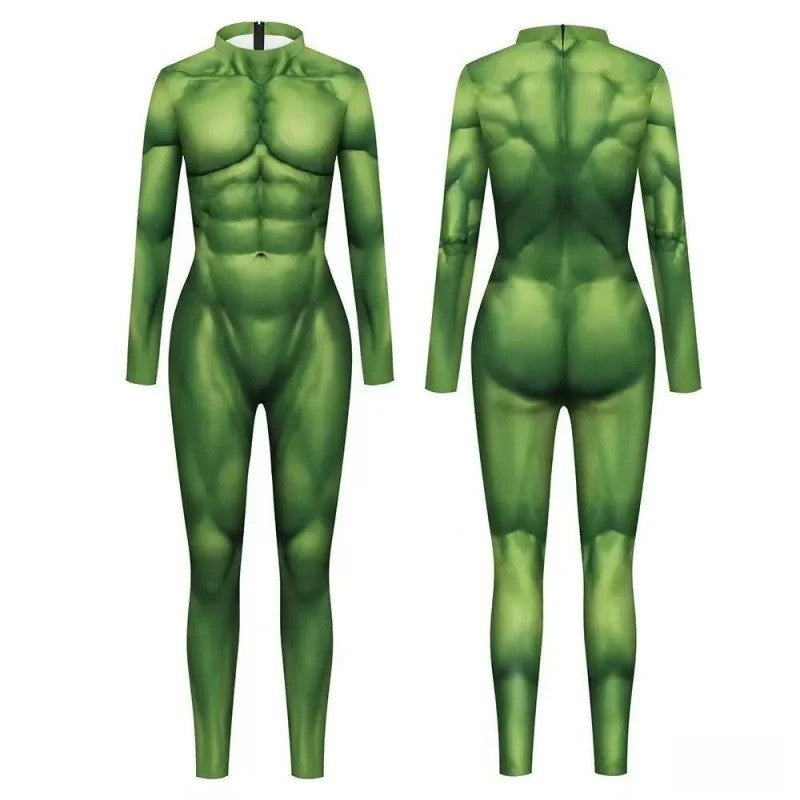 Zawaland Men Mechanical Muscle Punk Zentai Suit Carnival Cosplay Bodysuit Halloween Party Macho Costume Show Festival Jumpsuit