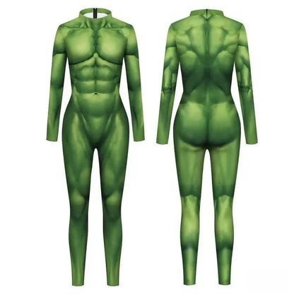 Zawaland Men Mechanical Muscle Punk Zentai Suit Carnival Cosplay Bodysuit Halloween Party Macho Costume Show Festival Jumpsuit
