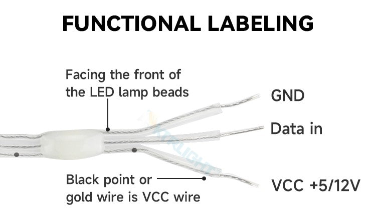 5V 12V WS2811 Clear Wire 3PIN Seed Pixel String Light for Fairy Lights Outdoor RGB Addressable Individually Garland Light