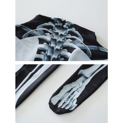 Boy's Skeleton Character Clothing, Jumpsuit and Mask Set, Boys Funny Outfit for Halloween Party