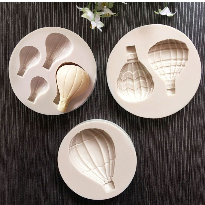 1 unidade Molde de Silicone Balão de Ar Quente Ferramenta de Decoração de Bolo Fondant Molde de Chocolate Pasta Americana Utensílio de Cozinha para Confeitaria