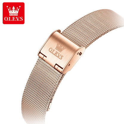 OLEVS New Woman Watch Luxury Brand Quartz Watch Elegant Rose Gold Digital Waterproof Watches Simple Bracelet Women's Watch 5653