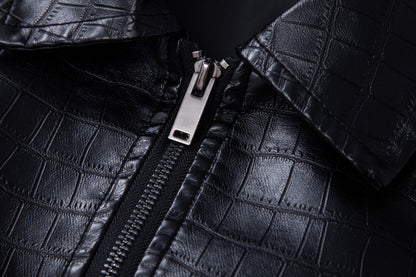 New Fashion Men's Spring Autumn Lapel Casual Pu Leather Loose Motorcycle Jacket