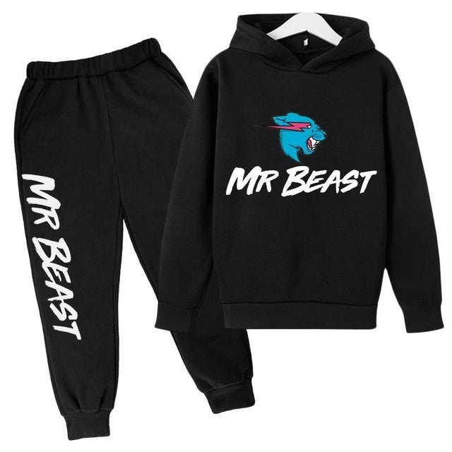 Children Kids Casual  Long Sleeve Hoodie Pullover Sweatshirt Tracksuit Jogger Sweatpants Unisex Sweatsuit Set