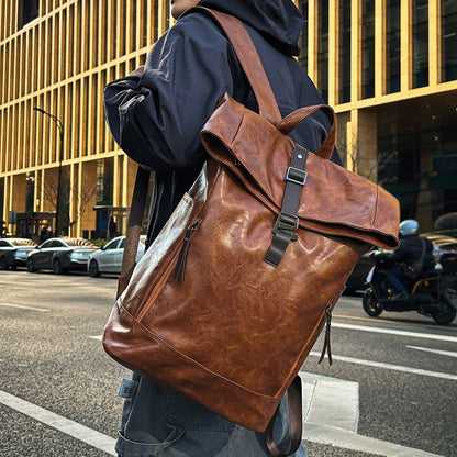 Advanced Retro Backpack for Men, Fashionable and Versatile, Trendy Brand Casual Backpack, Computer Travel Backpack