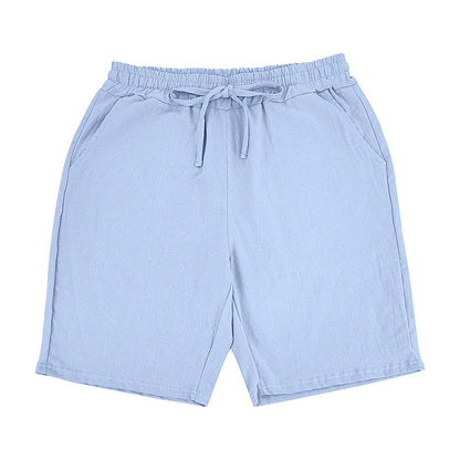 2024 New Men'S Cotton Linen Shorts Pants Male Summer Breathable Solid Color Linen Short Trousers Fitness Streetwear M-4xl