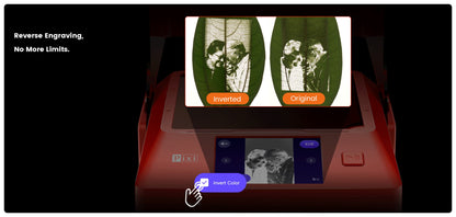 Máquina de Gravação a Laser AlgoLaser PIXI Portátil e Inteligente com Tela Sensível ao Toque de 3,5", Desenho à Mão/Sem Fio/Cartão SD/Gravação Offline