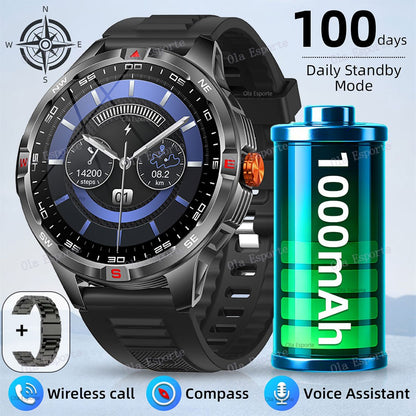 T-Rex 3 Military 1000mAh Battery Smart Watch 10ATM Waterproof GPS Track Compassr Bluetooth Call AMOLED Men Swim Sport Smartwatch