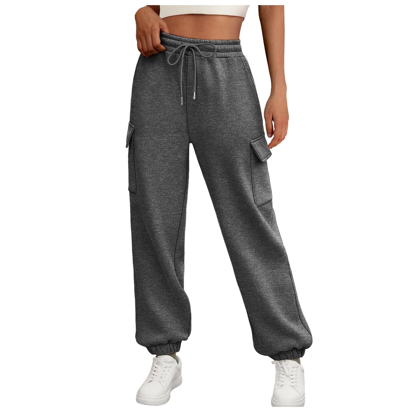 Women's Sweatpants Fleece Lined Baggy Athletic Jogger Trousers With Pockets 2025 Fall Casual Trendy Cargo Pants Fall Outfits
