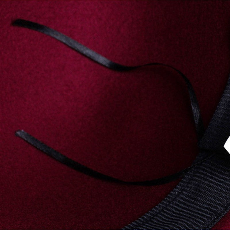 Chapéu Feminino Elegante Com Fita Outono Inverno Coreano Versátil Boné feminino Casamento na igreja Viagem Jazz britânico Senhora Fedora