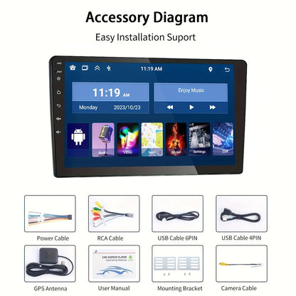 MTIJIEY 2+64G 10“ Android13 Rádio Automotivo Multimídia Vídeo Universal Estéreo Carplay gps Para Volkswagen Nissan Hyundai Kia toyota