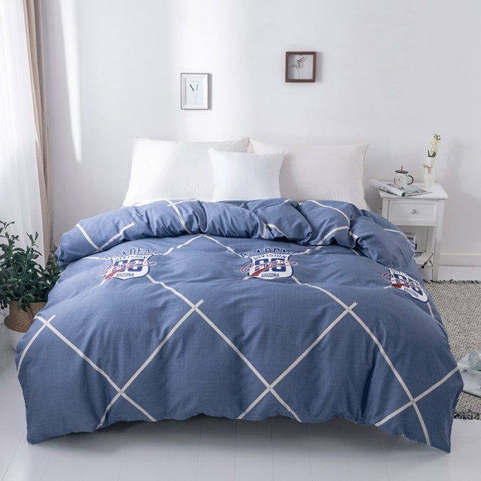 3PC 100% Cotton Duvet Cover Set Striped Printing 1PC Duvet Cover 2PC Pillowcase Cotton Soft Skin Friendly Bedding