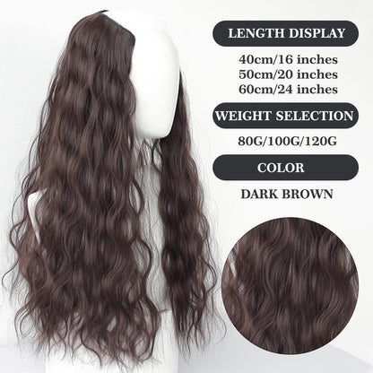 Ocelot Peruca de extensão de cabelo sintético ondulado de 40-60 cm com ondulação natural da água, acessórios de cabelo femininos, extensão de cabelo longo e cacheado