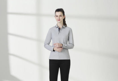 Cotton long sleeved T-shirt shirt polo shirt can print embroidered logo Spring and Autumn men's and women's work clothes