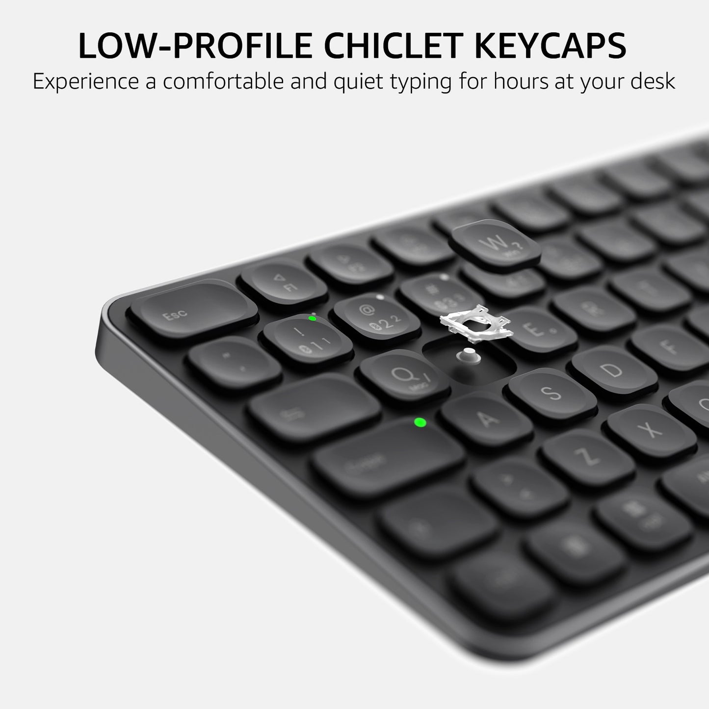 Teclado Sem Fio Bluetooth Multidispositivo Recarregável Rapoo E9050L ABNT2 Português Brasil na Cor Preta com Teclas Multimídia
