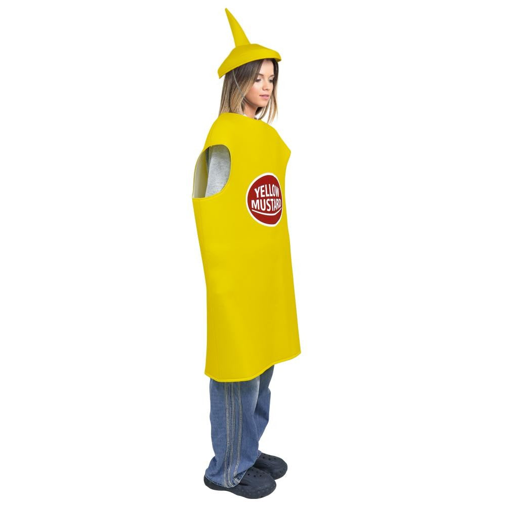 Zawaland Red Tomato Delicious Ketchup Costume Adult Boy Girl Funny Disguise Suit Yellow Mustard Halloween Cosplay Party Clothes