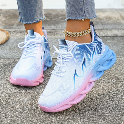 Tênis Casual Feminino Esportivo Respirável Leve Antiderrapante Plano Calçados para Caminhada Corrida ao Ar Livre Tênis Vulcanizado Feminino