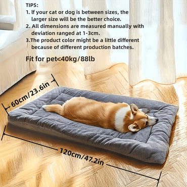 Cama para Cães e Gatos de Pelúcia Grande Almofada Ultra Macia de Poliéster para Caixas para Gatos e Cães de Todos os Tamanhos Adorável Sofá Retangular