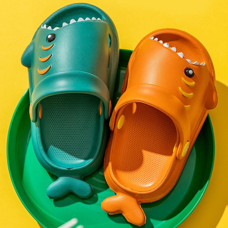 Children Sandals Kids Cartoon Shark Summer Toddler Boys Girls Soft Sole Baby Shoes Anti-Slip Slippers